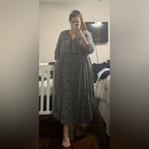Old Navy Black Floral Maxi Dress, Size XXL